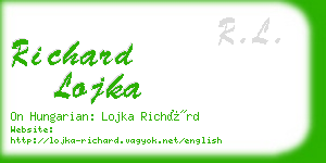 richard lojka business card